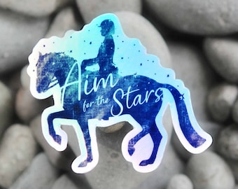 Holografische sticker dressuurpaard: ruitercadeaus