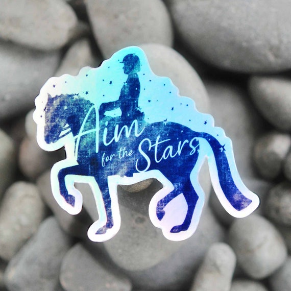 Dressage Horse Holographic Sticker: Equestrian Gifts