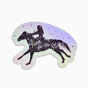 Barrel Racer Holographic Sticker | Horse and Rider Sticker | Horse Decal | Gift for Horse Lovers | Equestrian Gifts | Gift Under 10 | Rodeo