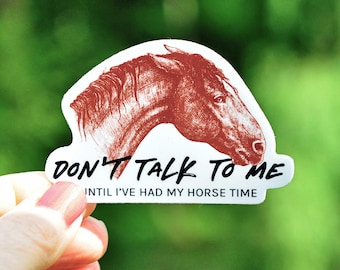 Pegatina de caballo castaño atrevido: humor ecuestre, vinilo impermeable