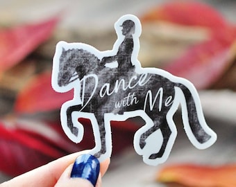 Sticker dressuurpaard, waterdichte ruitersticker, cadeau paard, paarden