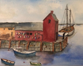 Rockport MA, Original Water Colors by Artists Jay Wise, M.D
