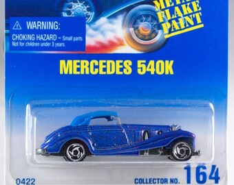 Hot Wheels No. 164 Mercedes 540K Blue Metal Flake Vintage 1996 Perfect Birthday Gift Miniature Collectable Model Toy Car