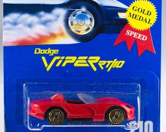 Hot Wheels Viper RT/10 Red with Gold UH's Blue Card Vintage 1992 Perfect Birthday  Gift Role Playing Miniature Toy Car