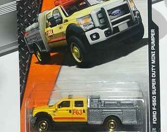 Matchbox Ford F-550 Super Duty Mini Pumper Yellow MBX Heroic Rescue Perfect Birthday  Gift Miniature Collectable Toy Car