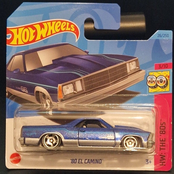 Hot Wheels 1980 El Camino Blue HW The '80s Perfect Birthday Gift Miniature Collectable Model Toy Car