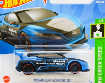 Hot Wheels Nissan Leaf Nismo RC-02 Blue Hybrid Car
