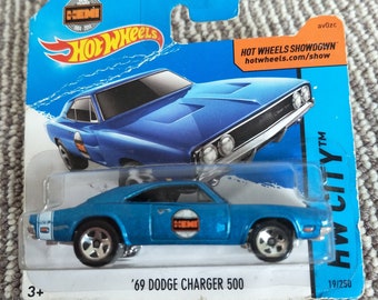 Hot Wheels '69 Dodge Charger 500 Blue HW City  Perfect Birthday  Gift Miniature Collectable Model Toy Car