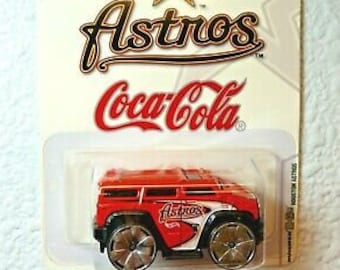 Hot Wheels Houston Astros Hummer H2  Special Edition 2004 Coca-Cola Rare Miniature Collectable Model Toy Car