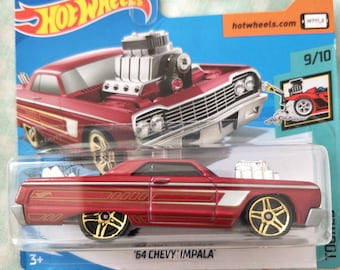Hot Wheels '64 Chevy Impala Red Tooned Perfect Birthday Gift Rare Miniature Toy Car