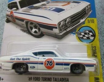 Hot Wheels '69 Ford Torino Talladega White HW Speed Graphics Perfect Birthday  Gift Miniature Collectable Model Toy Car