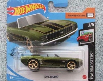 Hot Wheels '69 Camaro Convertible Green HW Roadsters  Perfect Birthday  Gift Miniature Collectable Model Toy Car