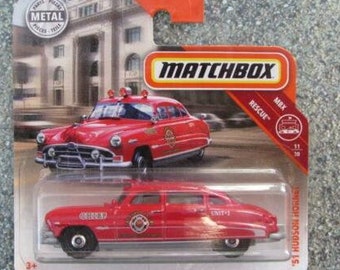 Matchbox 1951 Hudson Hornet Police Car Red Mbx Rescue  Rare Miniature Collectable Model Toy Car