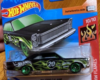 Hot Wheels '65 FORD GALAXIE Black Hw Flames Rare Miniature Collectable Model Toy Car Hot Wheels '65 FORD GALAXIE Black Hw Flames Rare Miniature Collectable Model Toy Car