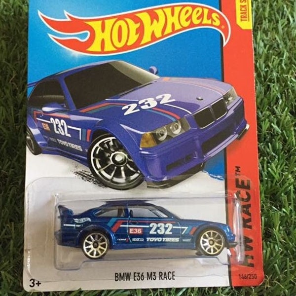 Hot Wheels BMW E36 M3 Race Blue HW Race Perfect Birthday  Gift Rare Miniature Collectable Model