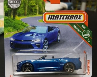 Matchbox  Chevy Camaro Convertible Blue MBX Road Trip  Rare Miniature Collectable Model Toy Car