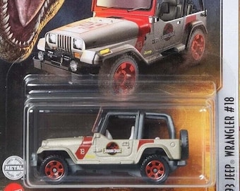 Matchbox 1993 Jeep Wrangler Grey Jurassic Park Perfect Birthday Gift Rare Miniature Collectable Toy Car