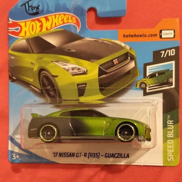 Hot Wheels 17 Nissan GT-R ( R35 ) Guaczilla Green HW Speed Blur  Perfect Birthday  Gift Miniature Collectable Model Toy Car