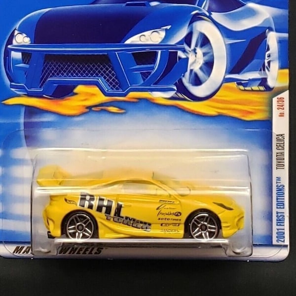 Hot Wheels Toyota Celica Yellow 2001 First Editions Perfect Birthday Gift Rare Miniature Collectable Model