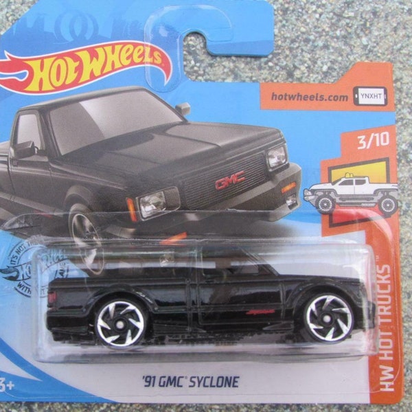 Hot Wheels '91 GMC Syclone Black Hw Hot Trucks  Perfect Birthday Gift Rare Miniature Collectable Model Toy Car