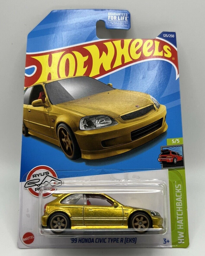 Hot Wheels 1999 Honda Civic Type R EK9 Gold Super Treasure Etsy España