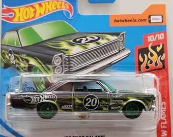 Hot Wheels '65 FORD GALAXIE Black Hw Flames Rare Miniature Collectable Model Toy Car Hot Wheels '65 FORD GALAXIE Black Hw Flames Rare Miniature Collectable Model Toy Car