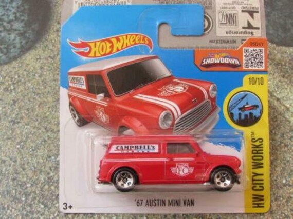 Hot Wheels 1967 Austin Mini Van Red HW City Works Perfect Birthday Gift Role Playing Miniature Toy Car