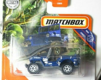 Matchbox Jeep Willys Normandy Blue MBX Jungle Perfect Birthday  Gift Miniature Collectable Model Toy Car