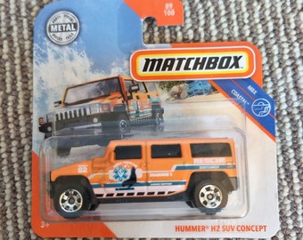 Matchbox Hummer H2 Suv Concept Rescue Orange MBX Coastal  Rare Miniature Collectable Model Toy Car