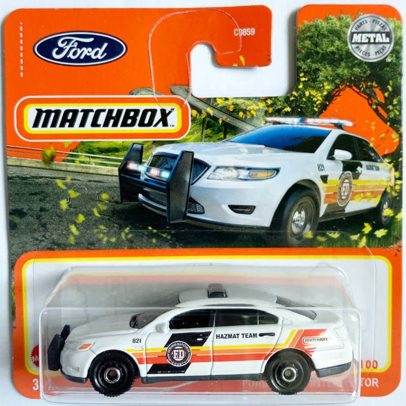  Matchbox Ford Police Interceptor blanco perfecto regalo de cumpleaños miniatura coleccionable modelo de coche de juguete