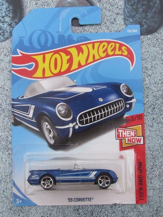 2018 Hot Wheels  '55 Corvette  #192/365 Blue Then And Now   Diecast Car