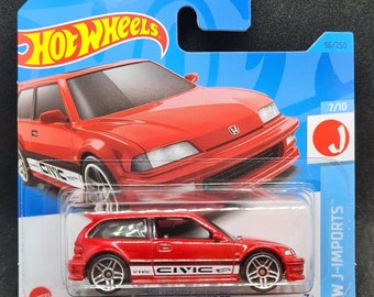 Hot Wheels 1990 Honda Civic EF Red 2 Door Hatchback LOOSE
