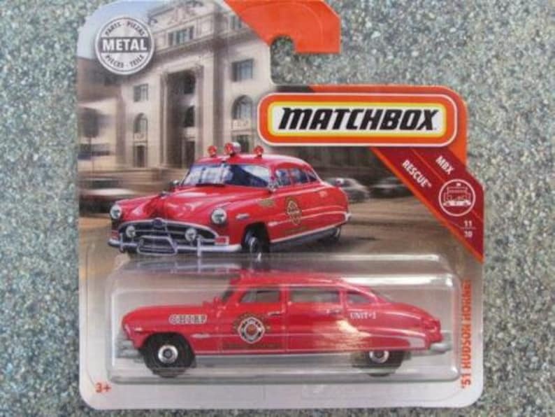 Matchbox 1951 Hudson Hornet Police Car Red Mbx Rescue Rare Miniature Collectable Model Toy Car image 1