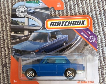 Matchbox '69 BMW 2002 Blue MBX Highway Perfect Birthday  Gift Rare Miniature Collectable Model Toy Car