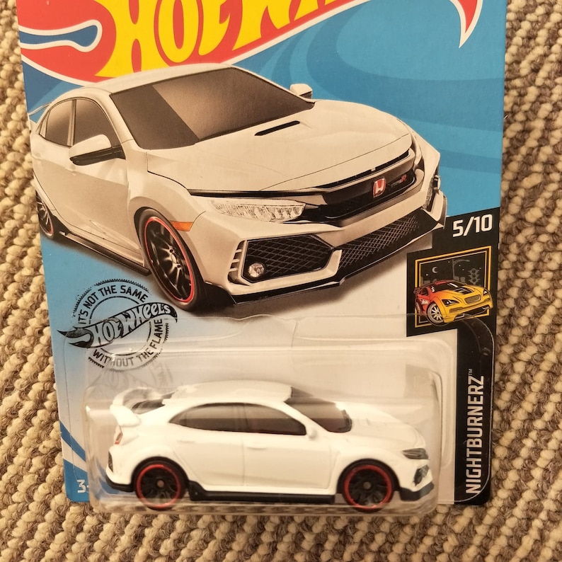 Hot Wheels 2018 Honda Civic Type R White Night Burnerz Long Etsy