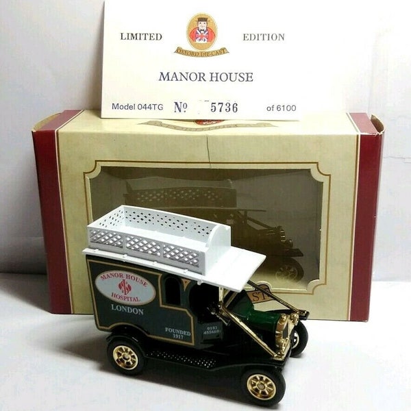 Oxford Diecast Limited Edition Model T Ford Van Manor House Hospital Green Rare Miniature Collectable Diecast Car