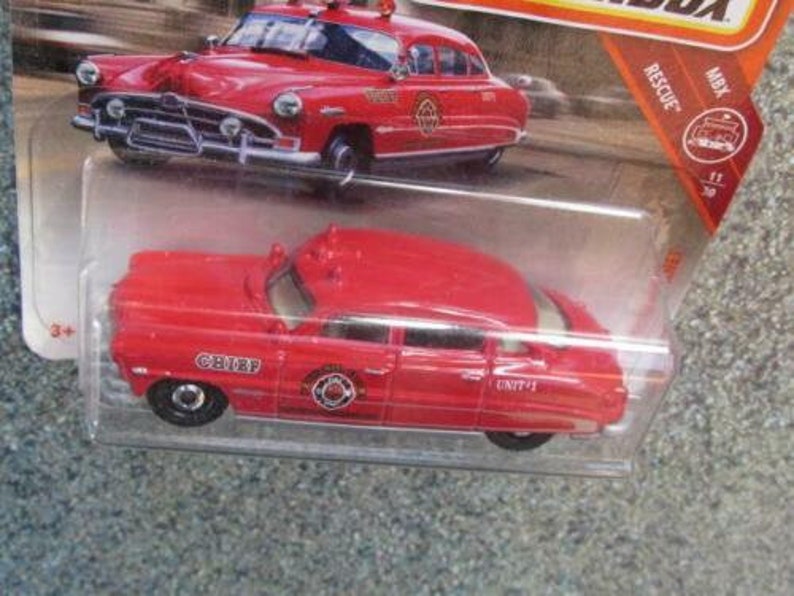 Matchbox 1951 Hudson Hornet Police Car Red Mbx Rescue Rare Miniature Collectable Model Toy Car image 2