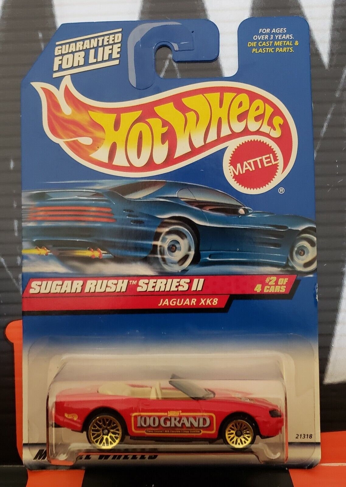 Hot Wheels Sugar Rush II 100 Grand Jaguar XK8 Red 1999 Edition Perfect Birthday Gift Role Playing Miniature Toy Car