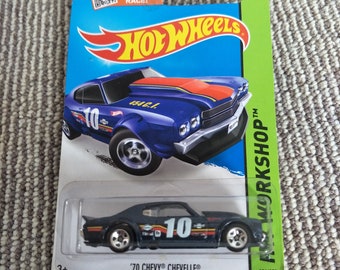 Hot Wheels '70 Chevy Chevelle  Dark Blue HW Workshop  Perfect Birthday  Gift Rare Miniature Collectable Model Toy Car