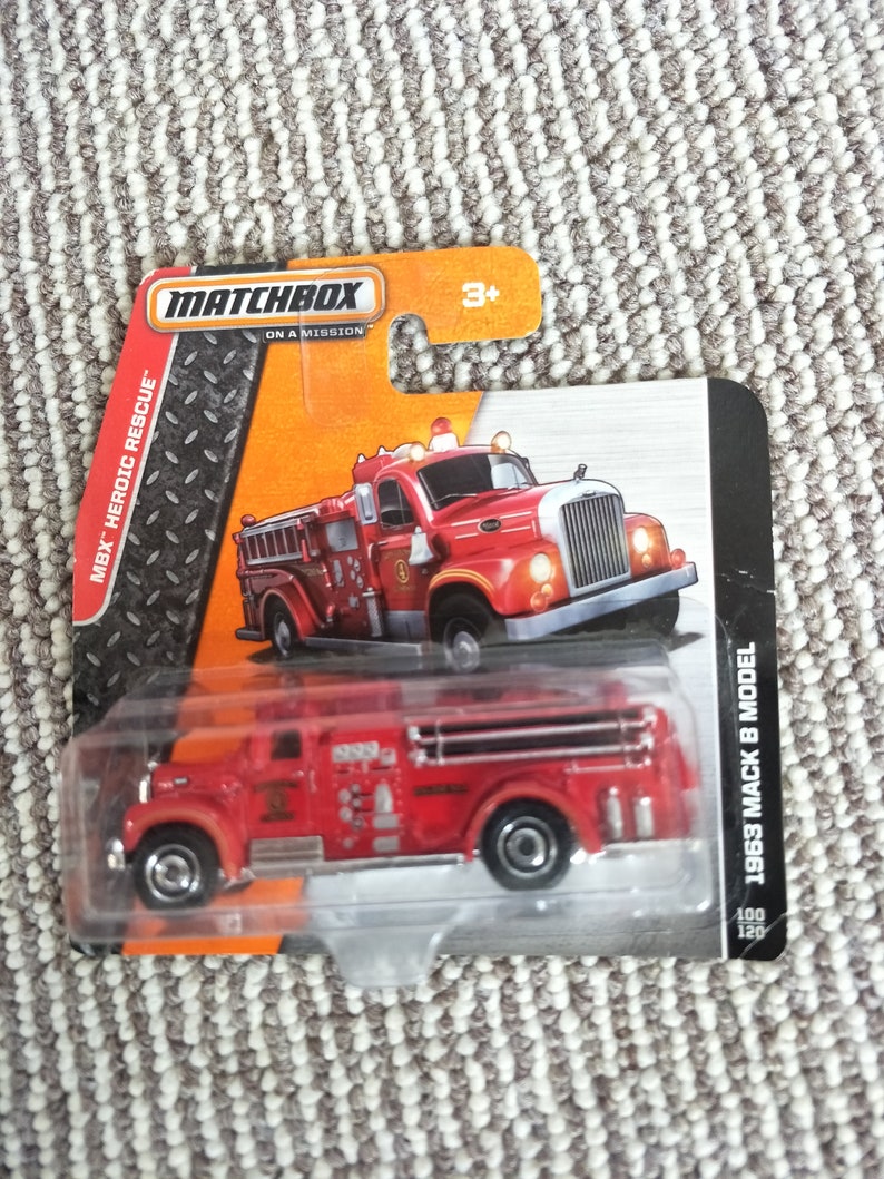 Matchbox 1963 Mack B Model Red MBX Heroic Rescue Perfect Birthday Gift Role Playing Miniature Toy Car image 1