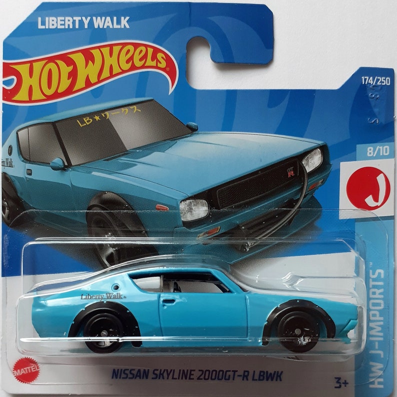 Hot Wheels Nissan Skyline 2000GT-R LBWK Diecast Car - J-Imports Series 8/10, Collectible Model Toy