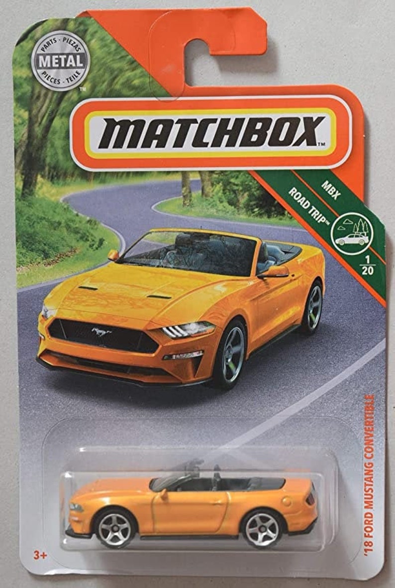 Matchbox Ford Mustang Convertible Yellow MBX Road Trip Long - Etsy