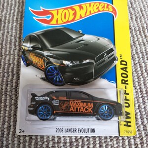 Hot Wheels Mitsubishi Lancer Evolution Black HW Off Road Perfect Birthday Gift Rare Miniature Collectable Model Toy Car image 2