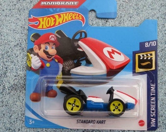 Hot Wheels Standard Kart Red/White/Blue Mario Kart HW Screen Time  Perfect Birthday  Gift Miniature Collectable Model Toy Car