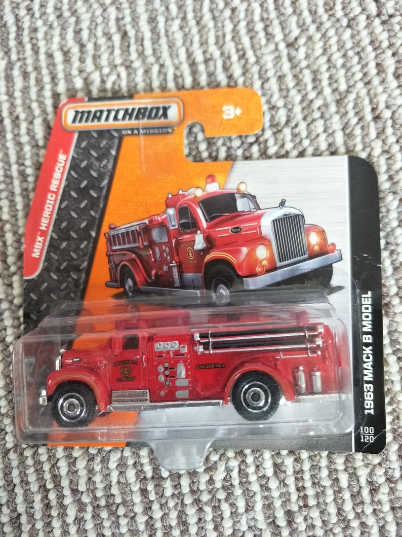 Matchbox 1963 Mack B Model Red MBX Heroic Rescue Perfect Birthday Gift Role Playing Miniature Toy Car image 2