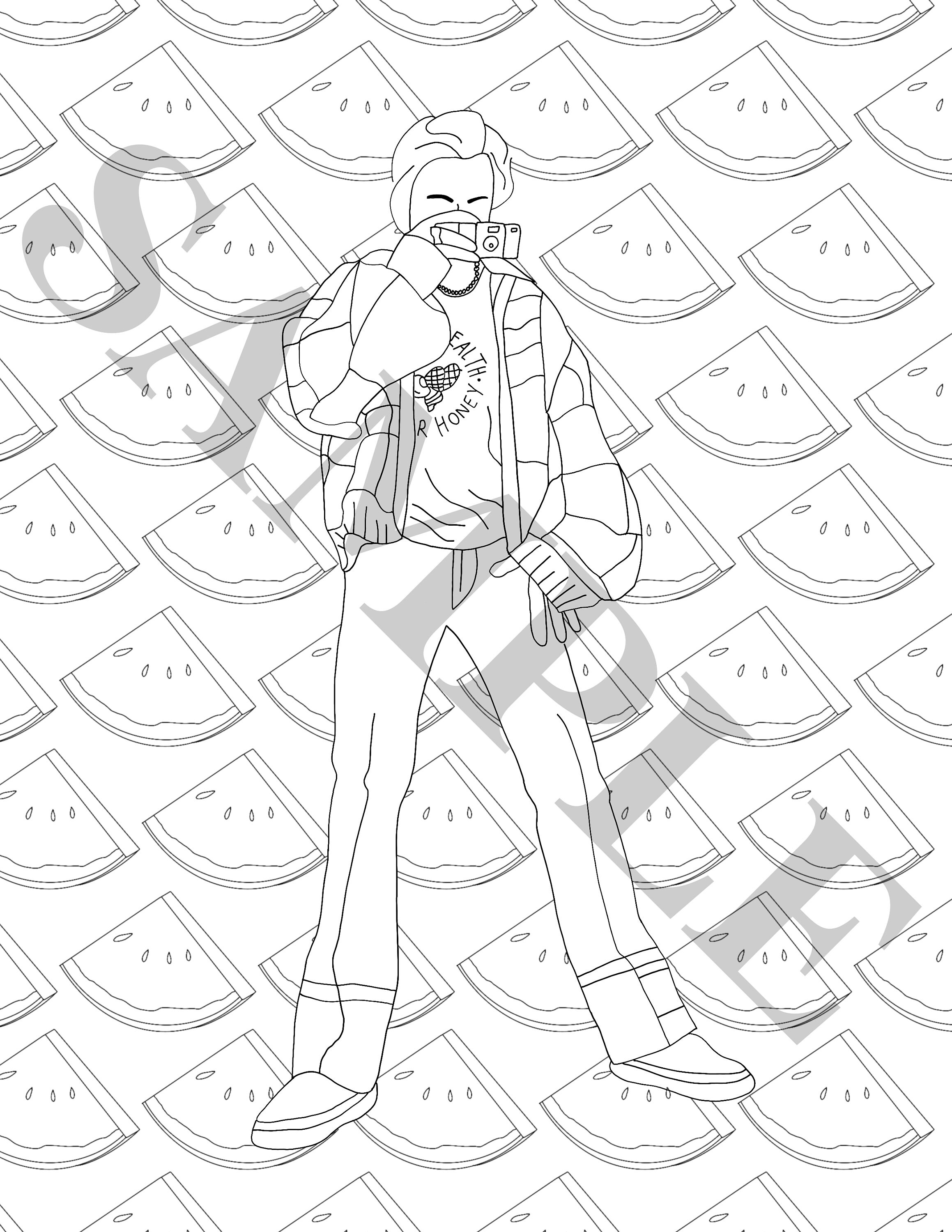 Harry Styles Coloring Book Digital Download Etsy UK