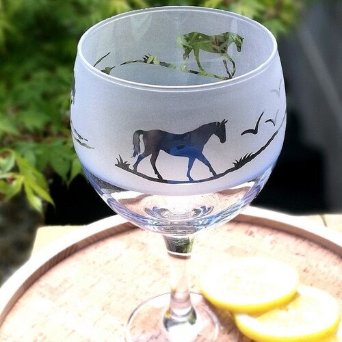 Penguin Silhouette Balloon Gin Glass Engraved Balloon Gin Etsy