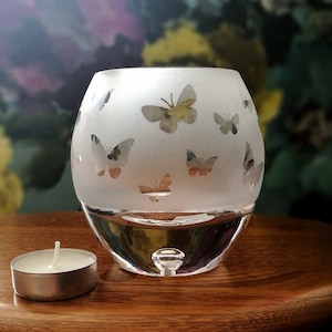 Hand Etched Tealight - Butterfly