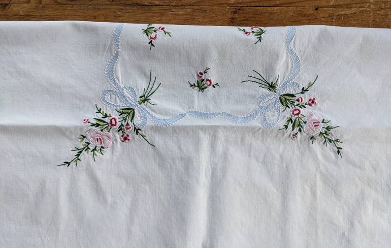 Tablecloth Shabby Vintage Retro Machine Embroidered Pink - Etsy Australia
