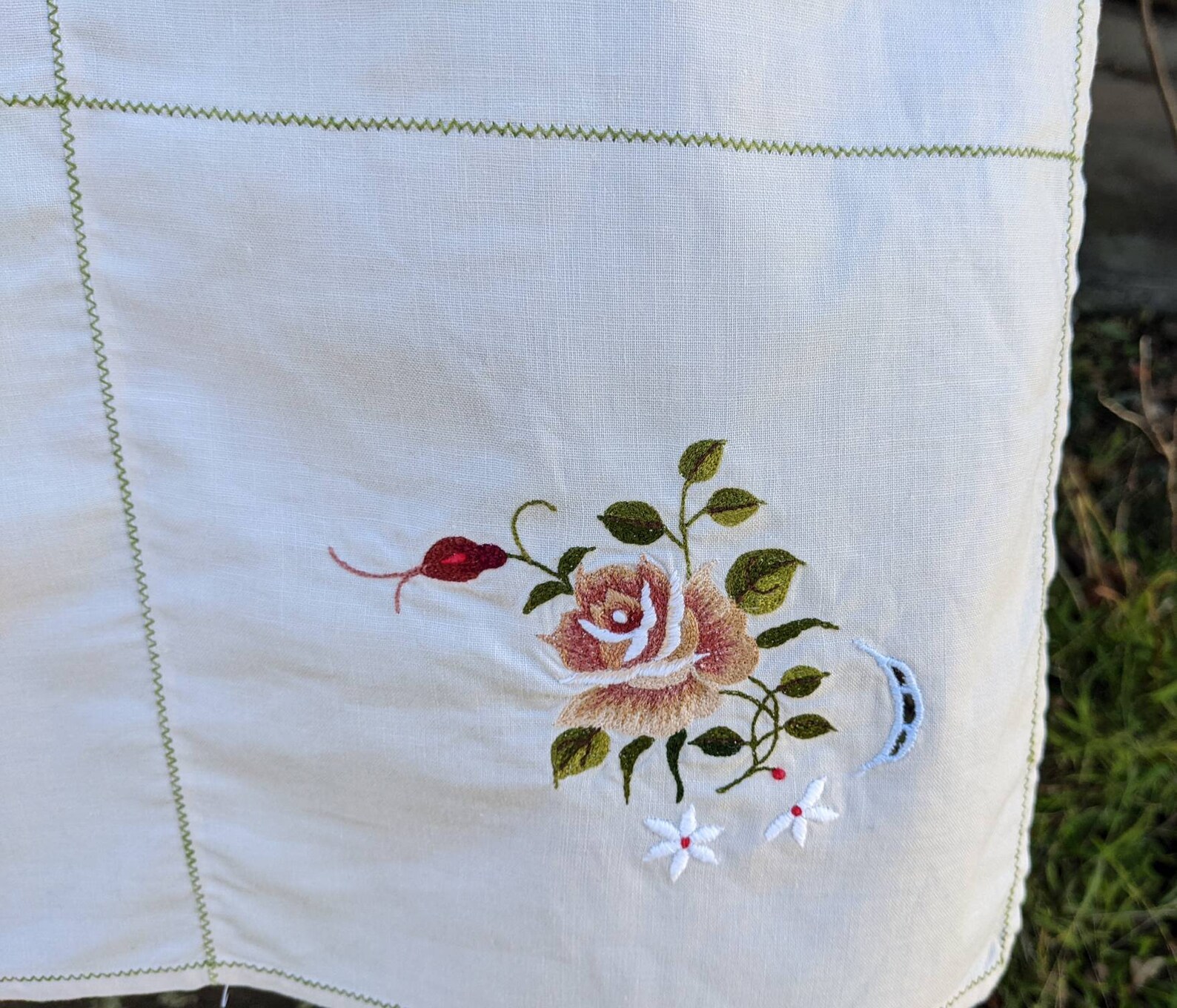 Tablecloth Retro Vintage Large Floral Embroidery Tablecloth Etsy